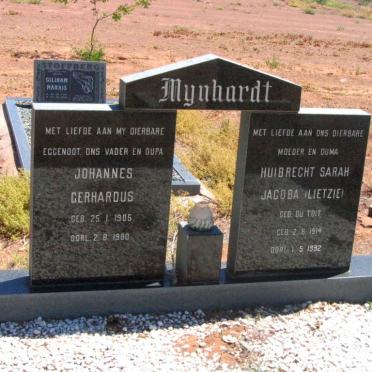 MYNHARDT Johannes Gerhardus 1905-1980 &amp; Huibrecht Sarah Jacoba DU TOIT 1914-1992