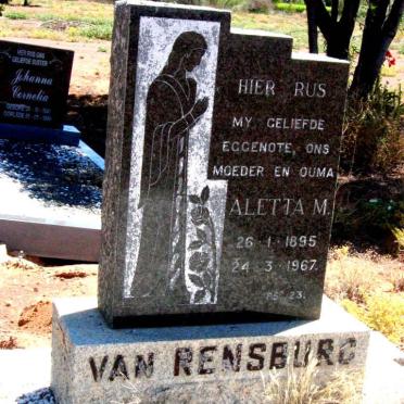 RENSBURG Aletta M., van 1895-1967