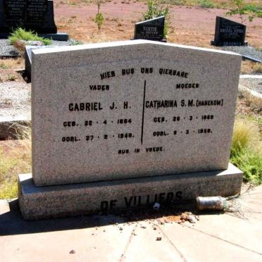 VILLIERS Gabriel J.H., de 1864-1958 &amp; Catarina S.M. HANEKOM 1889-1958