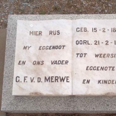 MERWE G.F., v.d. 1889-1951