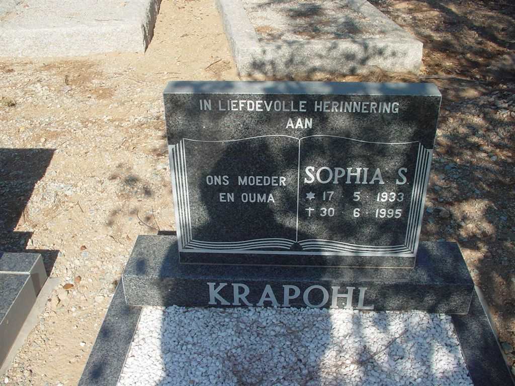 KRAPOHL Sophia S. 1933-1995