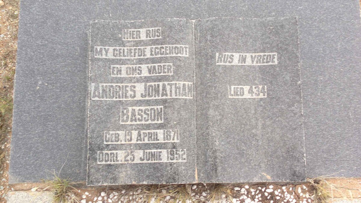 BASSON Andries Jonathan 1871-1852