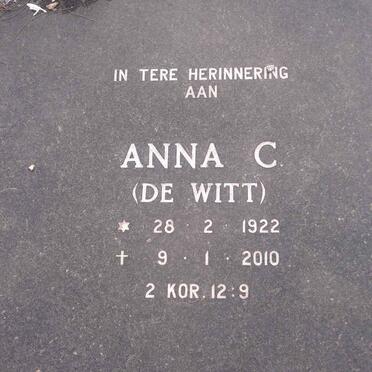 ROUX Anna C. nee DE WITT 1922-2010
