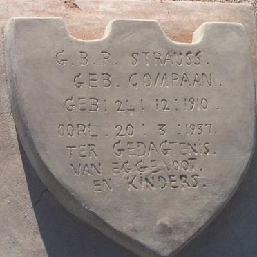 STRAUSS G.B.P. née COMPAAN 1910-1937