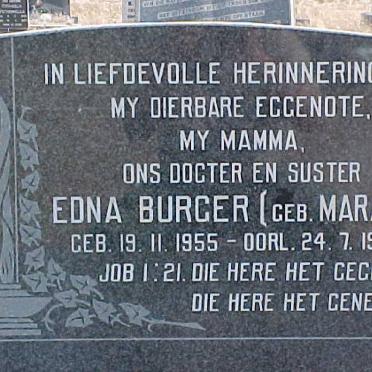 BURGER Edna nee MARAIS 1955-1978
