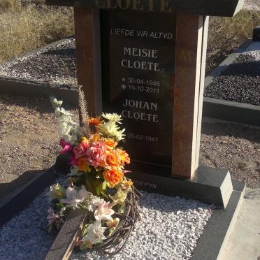 CLOETE Johan 1947- &amp; Meisie 1946-2011
