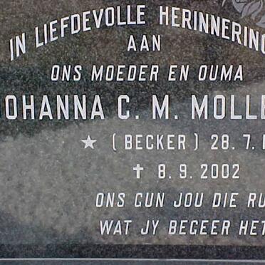 MOLLETT Johanna C.M. nee BECKER 1913-2002