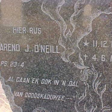 O’NEILL Barend J. 1928-1962
