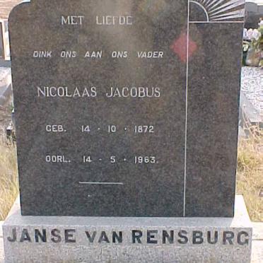 RENSBURG Nicolaas Jacobus, Janse van 1872-1963