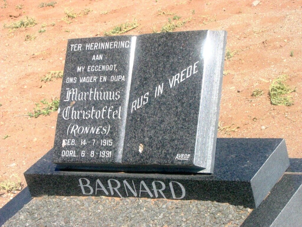 BARNARD Marthinus Christoffel 1915-1991