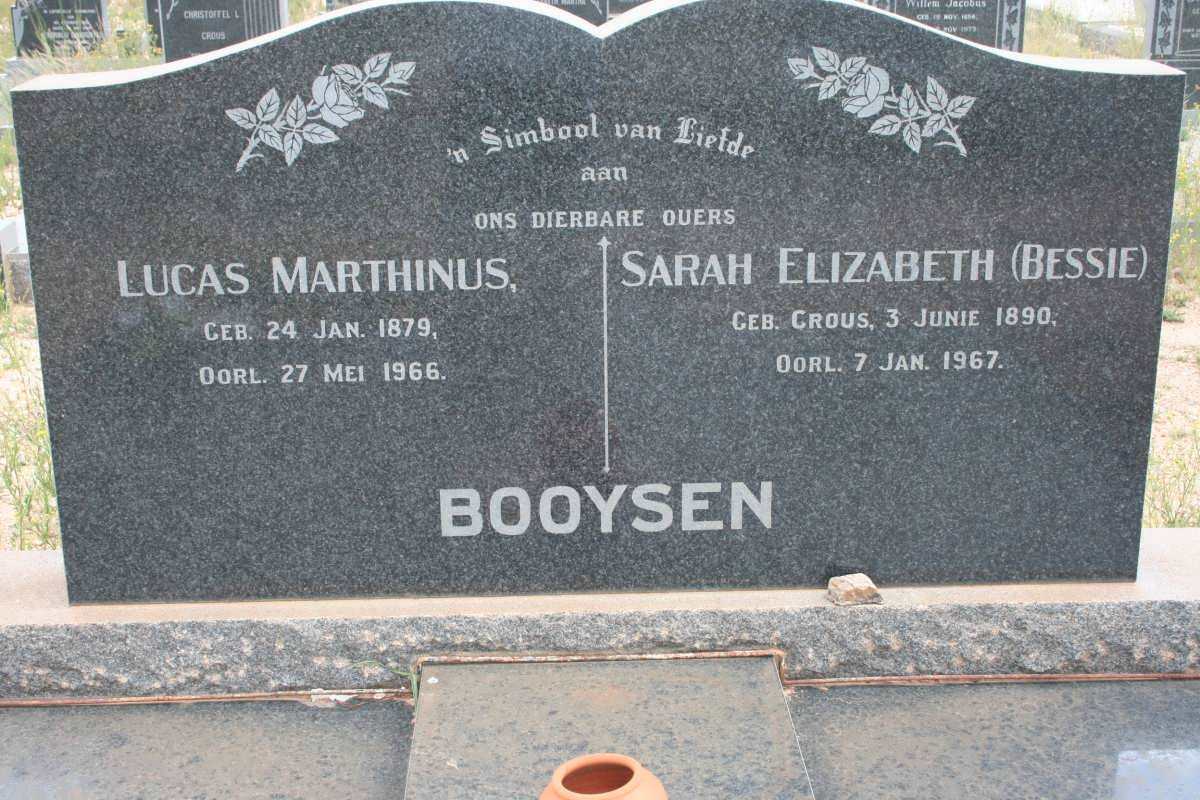 BOOYSEN Lucas Marthinus 1879-1966 & Sarah Elizabeth CROUS 1890-1967
