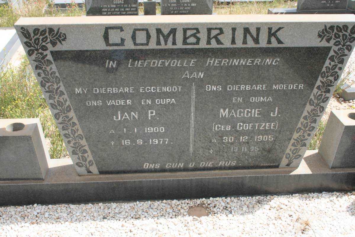 COMBRINK Jan P. 1900-1977 & Maggie J. COETZEE 1905-1995