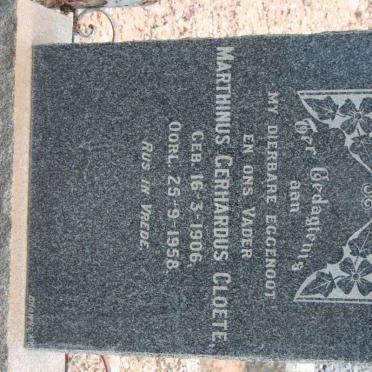 CLOETE Marthinus Gerhardus 1906-1958