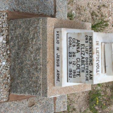 CLOETE Elizabeth Anna 1951-1952
