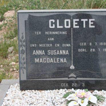 CLOETE Anna Susanna Magdalena 1896-1981