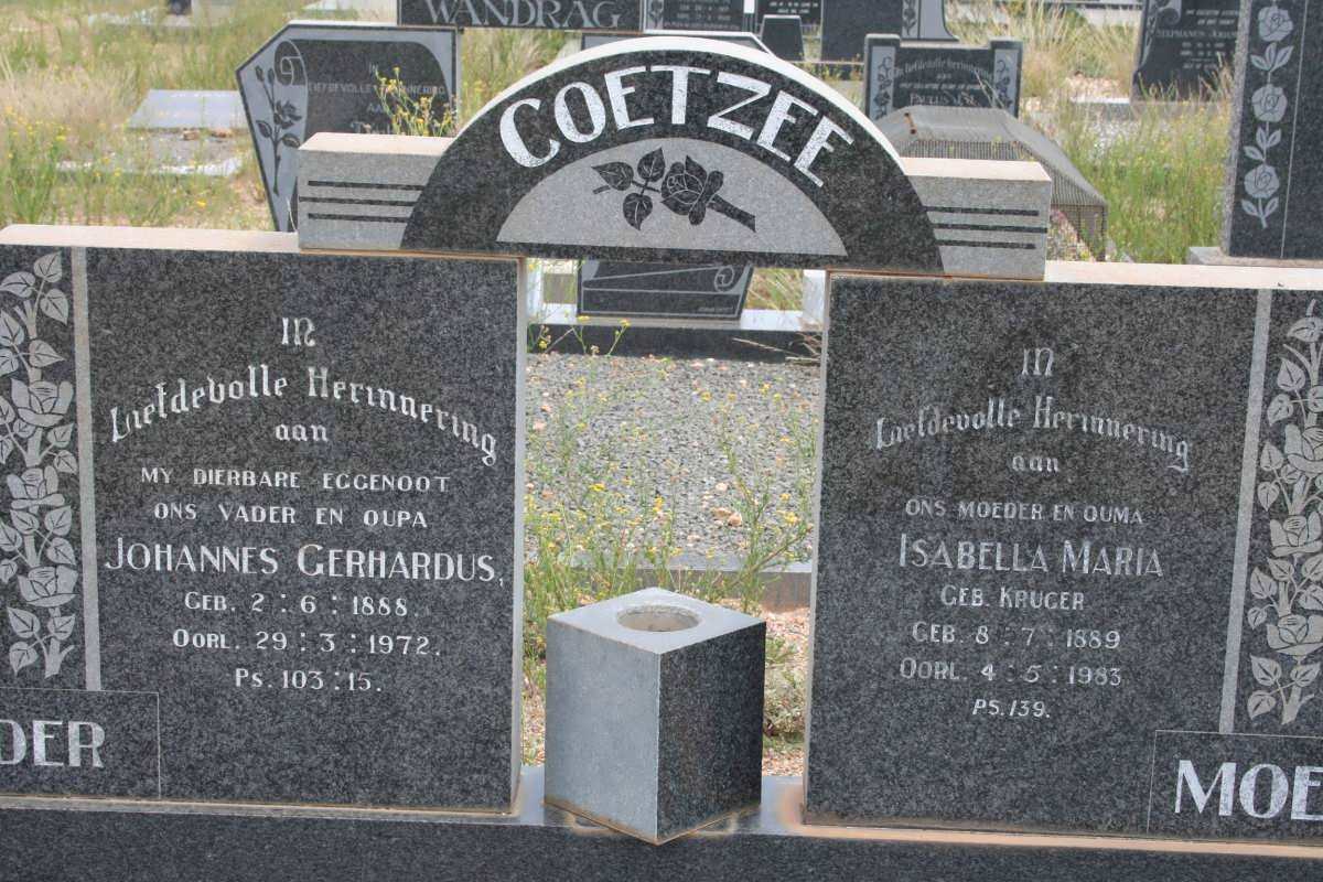 COETZEE Johannes Gerhardus 1888-1972 & Isabella Maria KRUGER 1889-1983