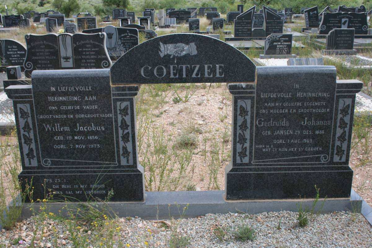 COETZEE Willem Jacobus 1886-1973 & Gertruida Johanna JANSEN 1888-1969