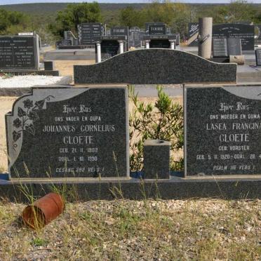 CLOETE Johannes Cornelius 1902-1990 &amp; Lasea Francina VORSTER 1920-2009