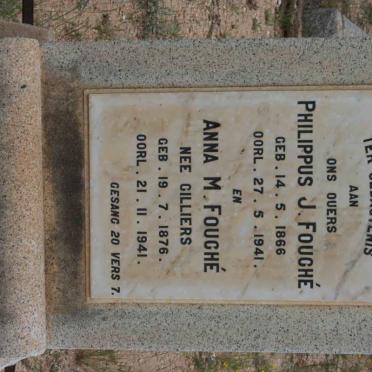 FOUCHé Philippus J. 1866-1944 &amp; Anna M. CILLIERS 1876-1941