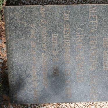 GROENEWALD Aletta Francina Jacoba nee BEZUIDENHOUT 1887-1960