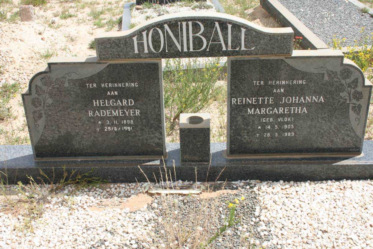 HONIBALL Helgard Rademeyer 1898-1991 & Reinette Johanna Margaretha VLOK 1905-1989