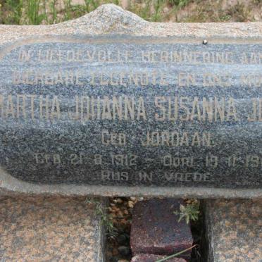 JOUBERT Martha Johanna Susanna nee JORDAAN 1912-1963