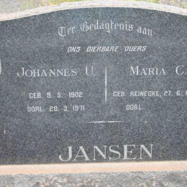 JANSEN Johannes U. 1902-1971 &amp; Maria C. REINECKE 1894-