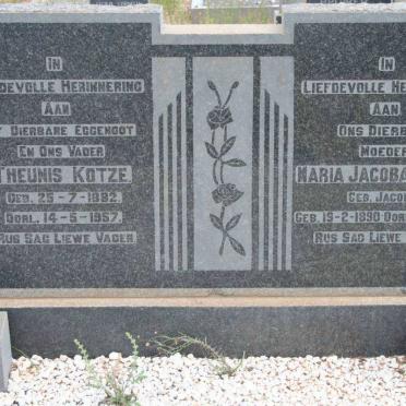 KOTZE Theunis 1882-1957 &amp; Maria Jacoba JACOBS 1890-1978