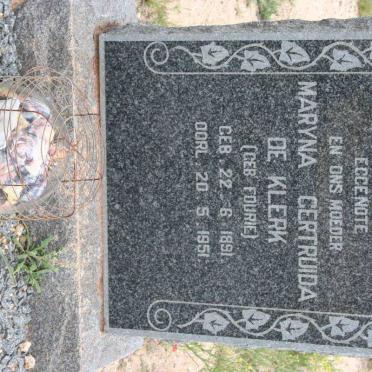 KLERK Maryna Gertruida, de nee FOURIE 1891-1951