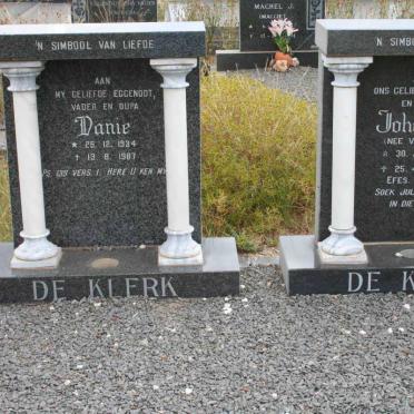 KLERK Danie, de 1934-1987 &amp; Johanna VAN ZYL 1942-2000