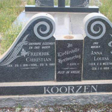 KOORZEN Frederik Christian 1891-1968 &amp; Anna Louisa V.D. WESTHUIZEN 1899-1979