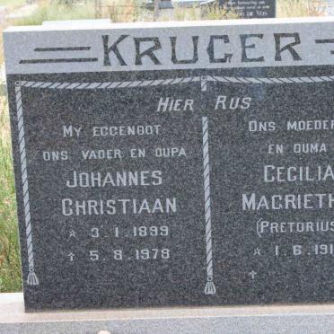 KRUGER Johannes Christiaan 1899-1978 &amp; Cecilia Magrietha PRETORIUS 1915-