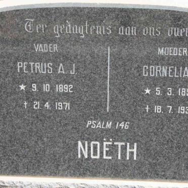 NOETH Petrus A.J. 1892-1971 &amp; Cornelia E. 1895-1937