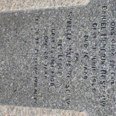 ROSSOUW Daniel Hendrik -1909 &amp; Sybella Maria LUBBE -1908