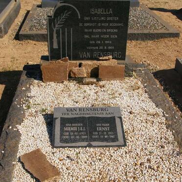 RENSBURG Ernst, van 1915-1987 &amp; Miemie J.E.J. 1923-2009 :: RENSBURG Isabella, van 1946-1969
