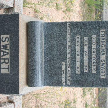 SWART Anna Susanna Francina nee PRETORIUS 1898-1942