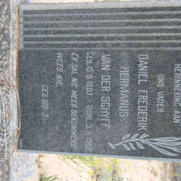 SCHYFF Daniel Frederik Hermanus, van der 1887-1962
