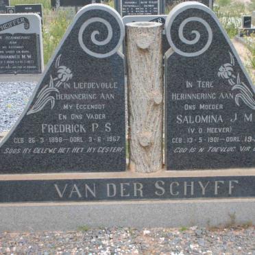 SCHYFF Fredrick P.S., van der 1898-1967 &amp; Salomina J.M. V.D. HEEVER 1901-1974