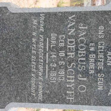 SCHYFF Jacobus J.O., van der 1913-1951