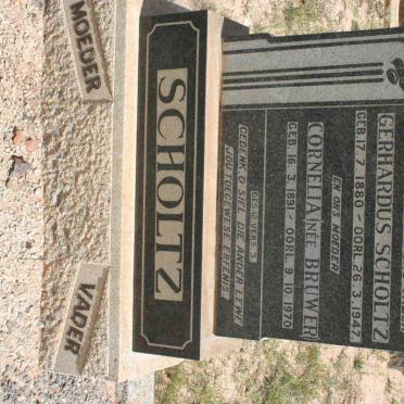 SCHOLTZ Gerhardus 1880 -1947 &amp; Cornelia BRUWER 1891-1970