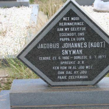 SNYMAN Jacobus Johannes 1906-1977