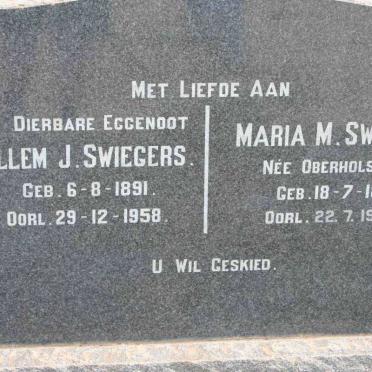 SWIEGERS Willem J. 1891-1958 &amp; Maria M. OBERHOLSTER 1899-1972
