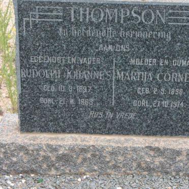 THOMPSON Rudolph Johannes 1897-1963 &amp; Martha Cornelia 1896-1974
