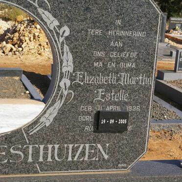 WESTHUIZEN Ernst Johannes, van der 1928-1988 &amp; Elizabeth Martha Estelle 1936-2005