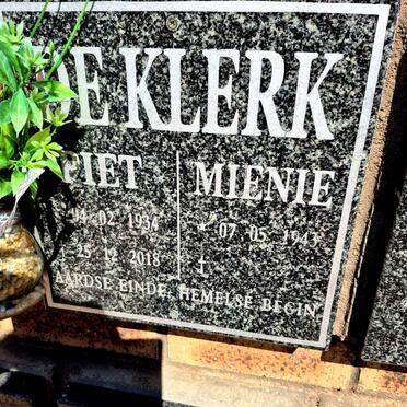 KLERK Piet, de 1934-2018 & Mienie 1943-