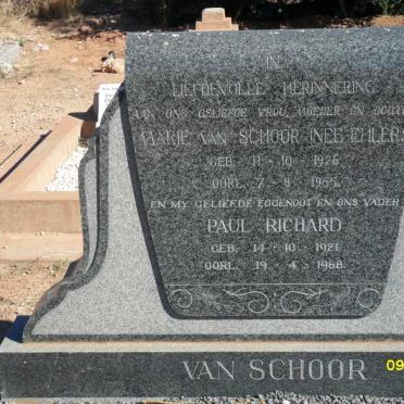 SCHOOR Paul Richard, van 1921-1968 &amp; Marie EHLERS 1926-1955