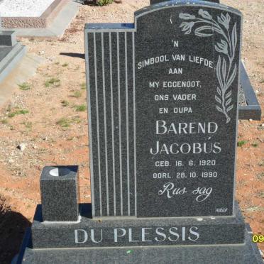 PLESSIS Barend Jacobus, du 1920-1990