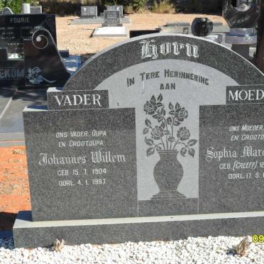 HORN Johannes Willem 1904-1987 &amp; Sophia Margaretha GREEFF 1916-1987
