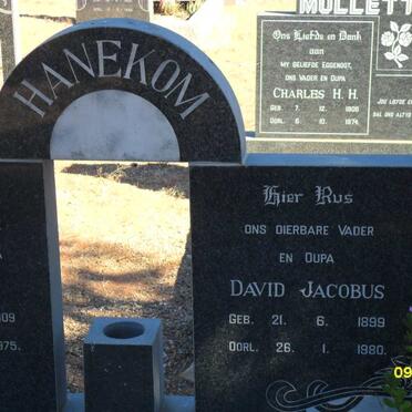 HANEKOM David Jacobus 1899-1980