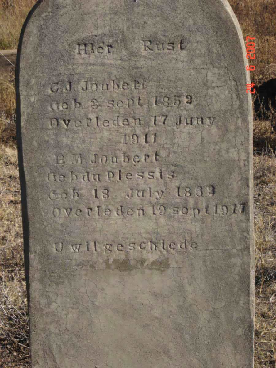 JOUBERT C.J. 1852-1911 & B.M. DU PLESSIS 1862-1917